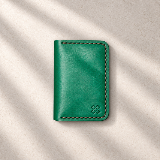 THE COPPERFIELD Bi-Fold Leather Card Holder (Green) - Novelty Atelier