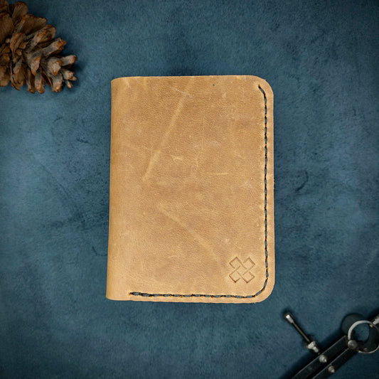 THE MIRAGE Bi-Fold Leather Wallet (Sandstorm Brown) - Novelty Atelier