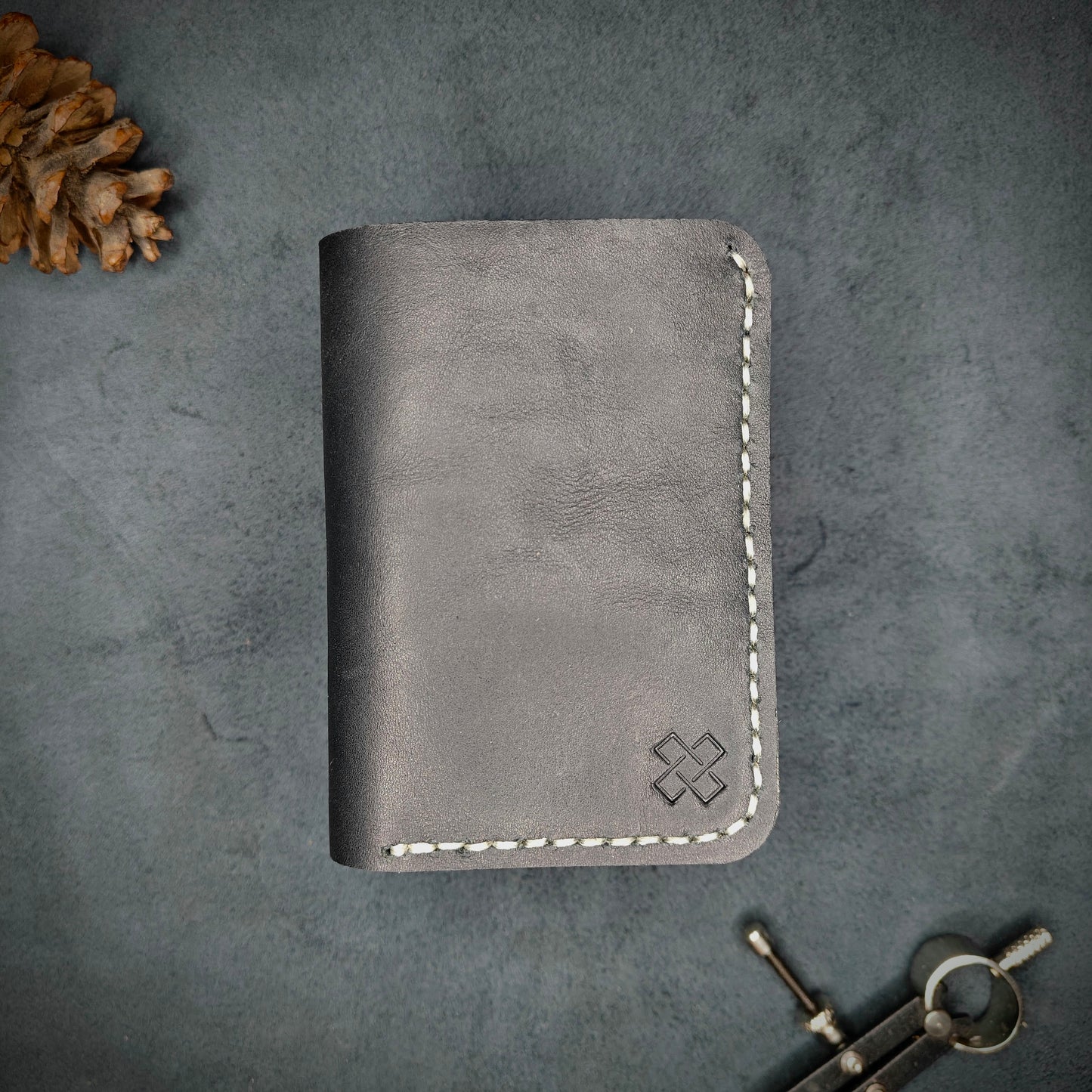THE MIRAGE Bi-Fold Leather Wallet (Navy Blue) - Novelty Atelier