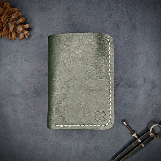 THE MIRAGE Bi-Fold Leather Wallet (Olive Green) - Novelty Atelier