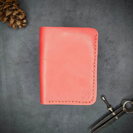 THE MIRAGE Bi-Fold Leather Wallet (Red and Navy Blue) - Novelty Atelier