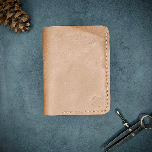 THE MIRAGE Bi-Fold Leather Wallet (Brown and Navy Blue) - Novelty Atelier