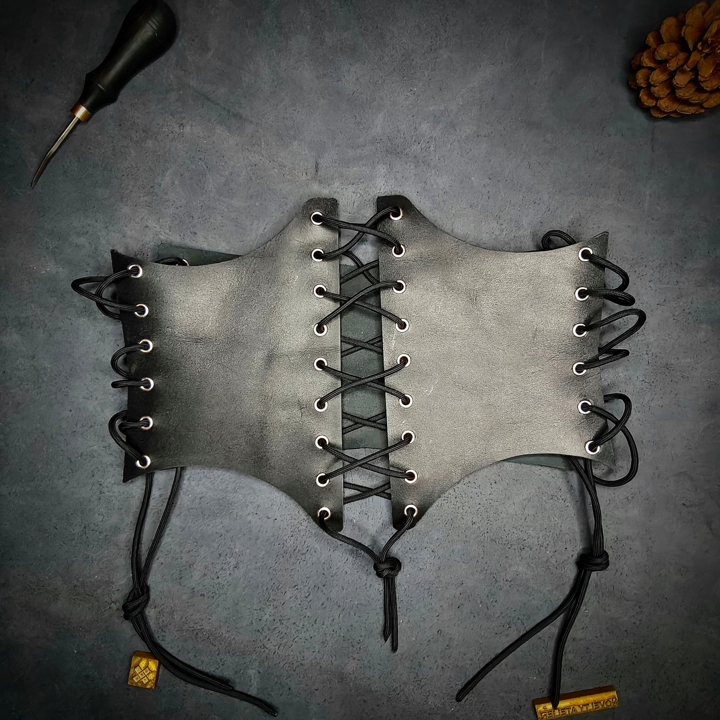 Black Leather Under bust Corset