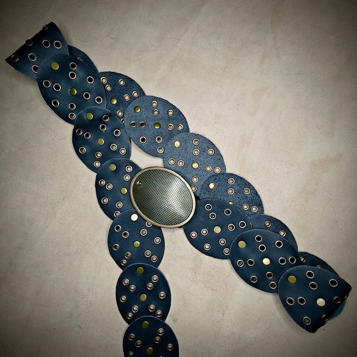 Vintage Disk Leather Belt