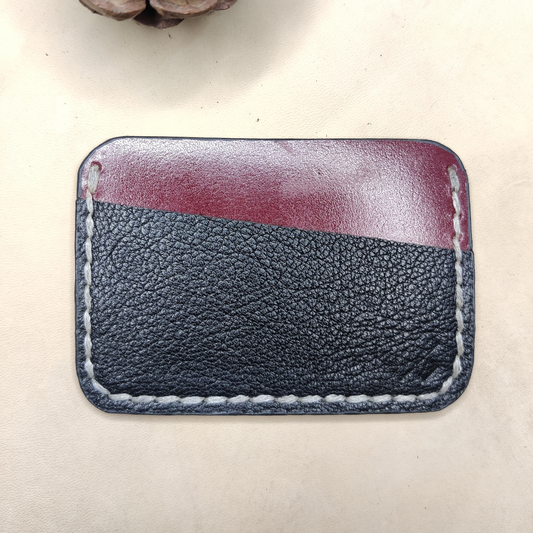 "Houdini" Minimalist card holder (Maroon and black) - Novelty Atelier