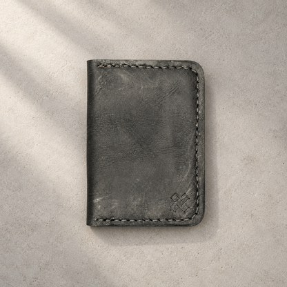 THE COPPERFIELD Bi-Fold Leather Card Holder (Black and Brown) - Novelty Atelier