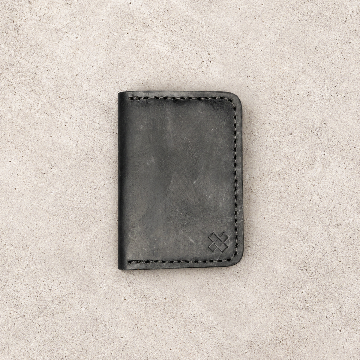 THE COPPERFIELD Bi-Fold Leather Card Holder (Black and Mustard Crunch) - Novelty Atelier