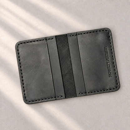 THE COPPERFIELD Bi-Fold Leather Card Holder (Black) - Novelty Atelier