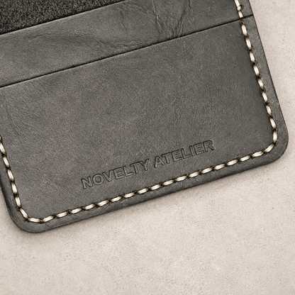 THE COPPERFIELD Bi-Fold Leather Card Holder (Black) - Novelty Atelier