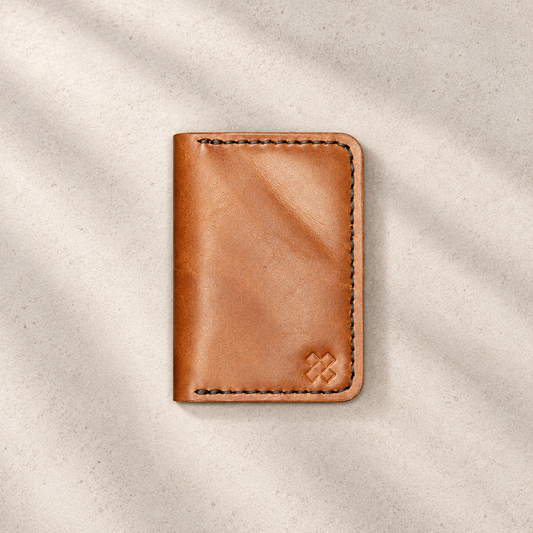 THE COPPERFIELD Bi-Fold Leather Card Holder (Brown) - Novelty Atelier
