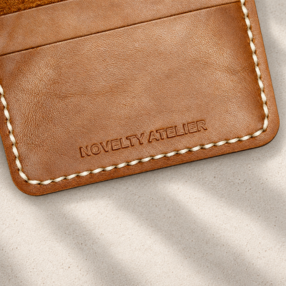 THE COPPERFIELD Bi-Fold Leather Card Holder (Brown) - Novelty Atelier