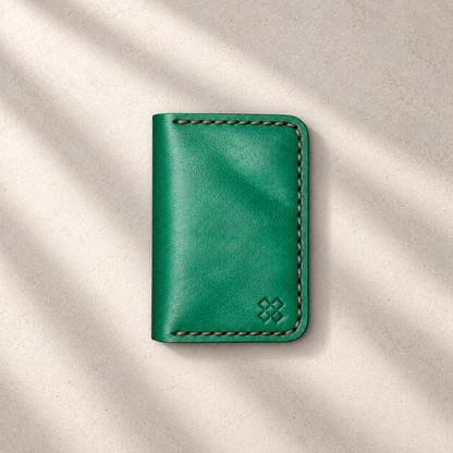 THE COPPERFIELD Bi-Fold Leather Card Holder (Green) - Novelty Atelier