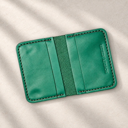 THE COPPERFIELD Bi-Fold Leather Card Holder (Green) - Novelty Atelier