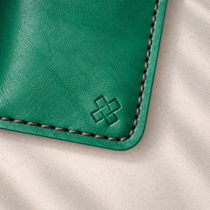 THE COPPERFIELD Bi-Fold Leather Card Holder (Green) - Novelty Atelier