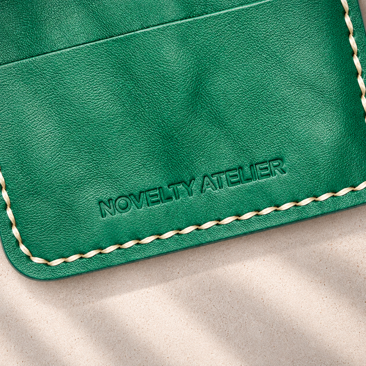 THE COPPERFIELD Bi-Fold Leather Card Holder (Green) - Novelty Atelier