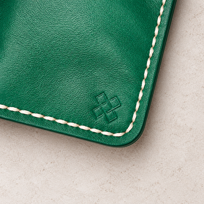 THE COPPERFIELD Bi-Fold Leather Card Holder (Green) - Novelty Atelier