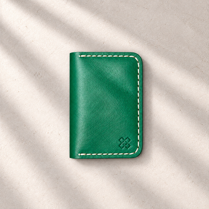 THE COPPERFIELD Bi-Fold Leather Card Holder (Green) - Novelty Atelier