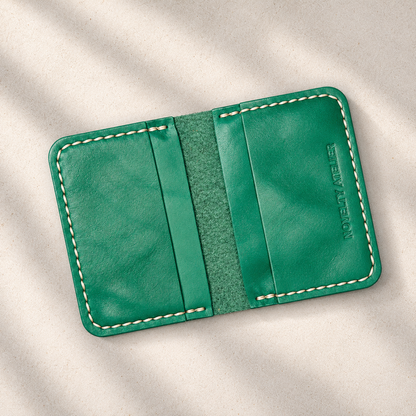 THE COPPERFIELD Bi-Fold Leather Card Holder (Green) - Novelty Atelier
