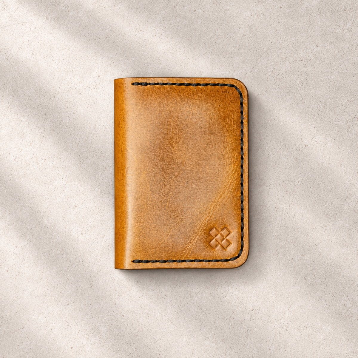 THE COPPERFIELD Bi-Fold Leather Card Holder (Mustard crunch) - Novelty Atelier