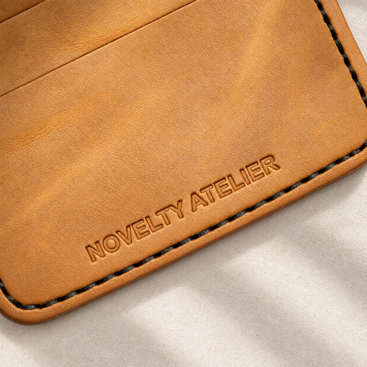 THE COPPERFIELD Bi-Fold Leather Card Holder (Mustard crunch) - Novelty Atelier