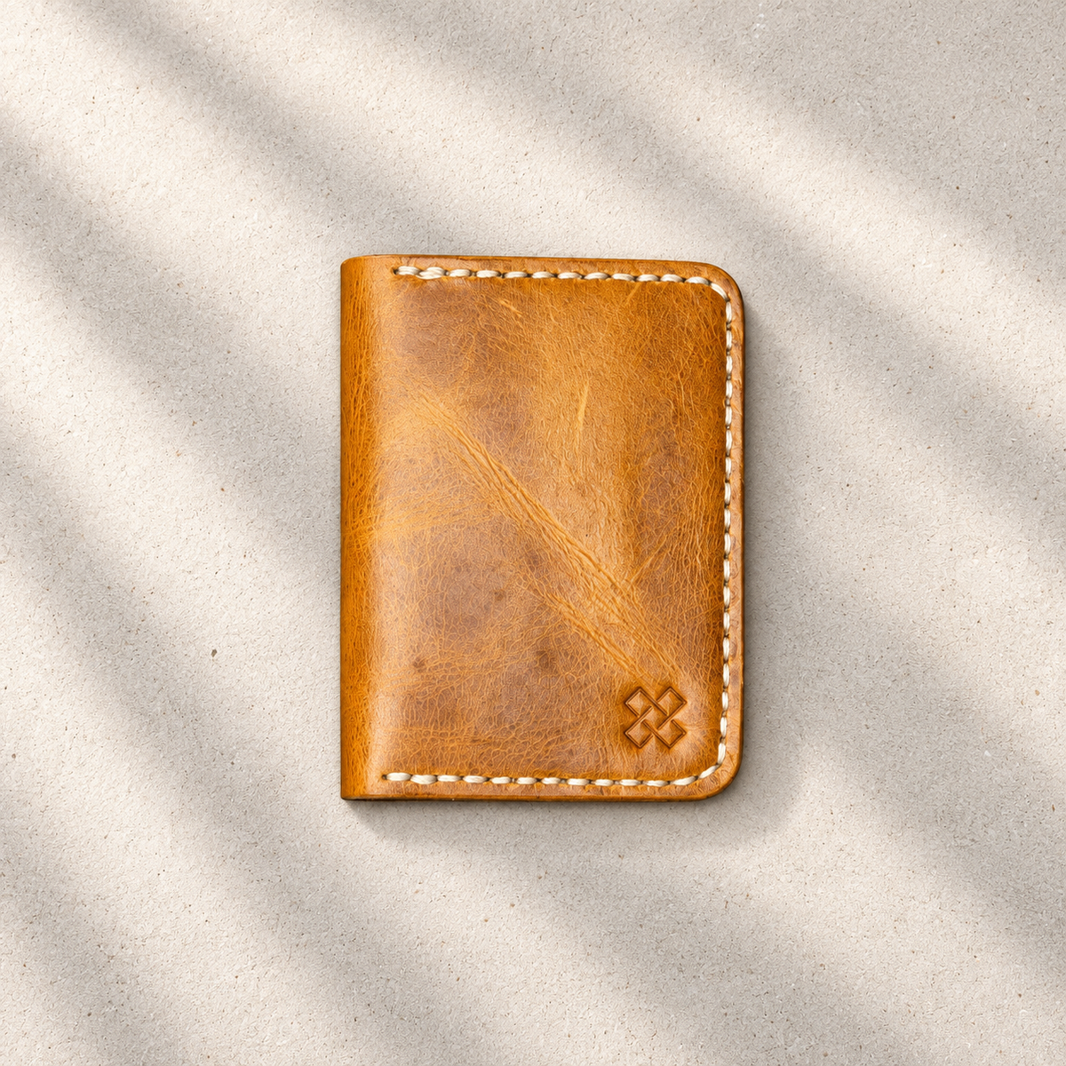 THE COPPERFIELD Bi-Fold Leather Card Holder (Mustard crunch) - Novelty Atelier