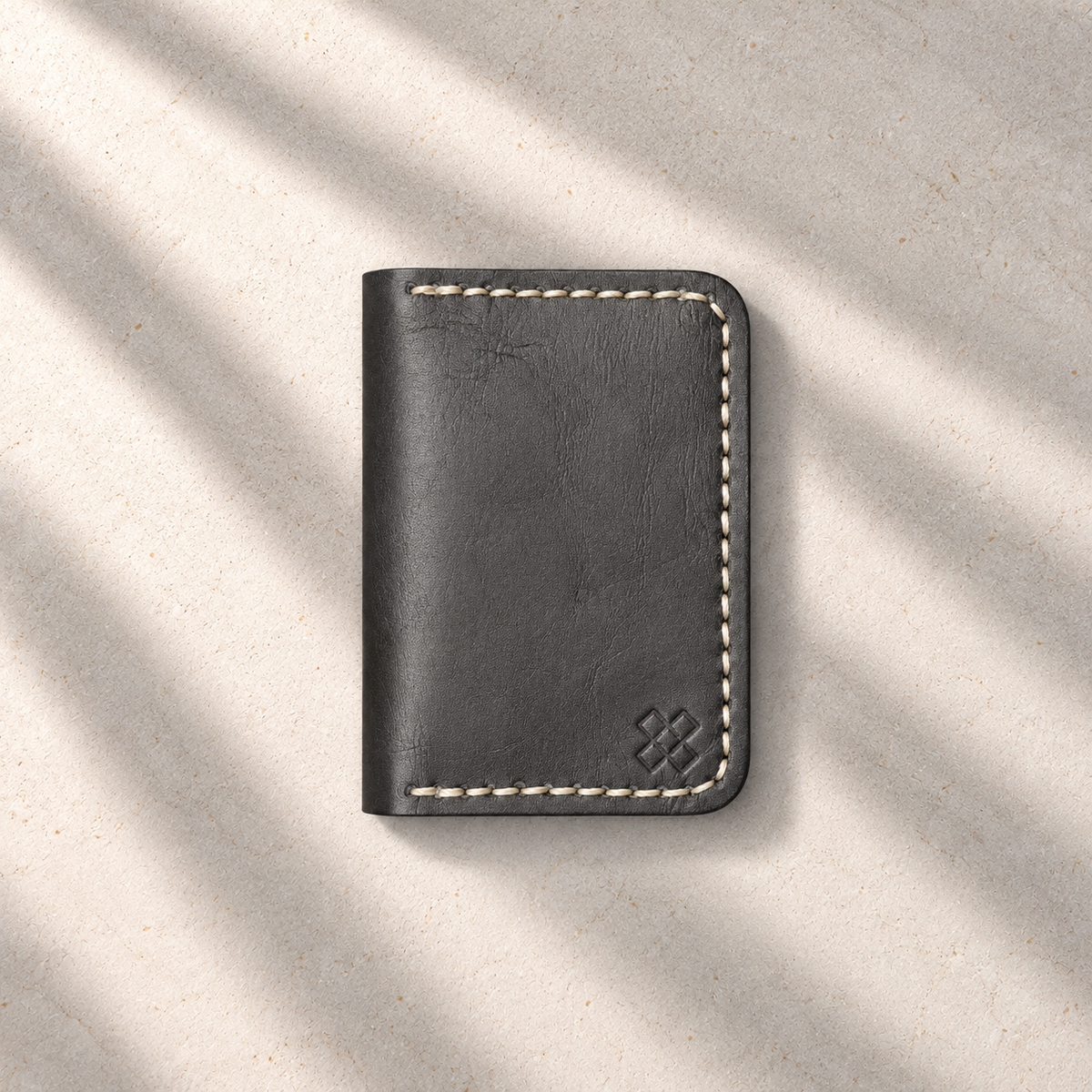 THE COPPERFIELD Bi-Fold Leather Card Holder (Navy Blue) - Novelty Atelier