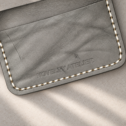 THE COPPERFIELD Bi-Fold Leather Card Holder (Navy Blue) - Novelty Atelier