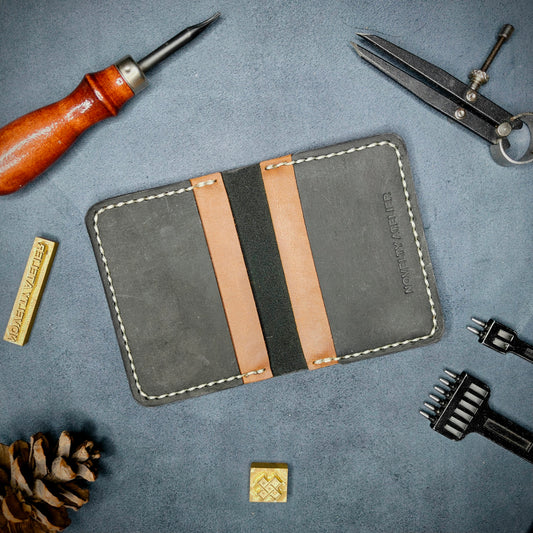THE COPPERFIELD Bi-Fold Card Holder (Black and Brown)
