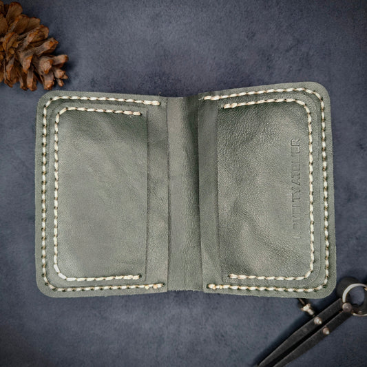 THE MIRAGE Bi-Fold Leather Wallet (Olive Green) - Novelty Atelier