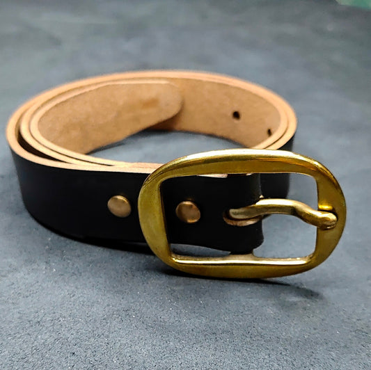 Formal Leather Belts - Brass Hardware