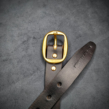 Formal Leather Belts - Brass Hardware