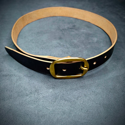 Formal Leather Belts - Brass Hardware