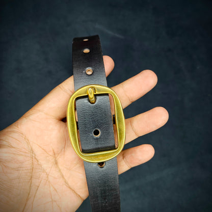 Formal Leather Belts - Brass Hardware