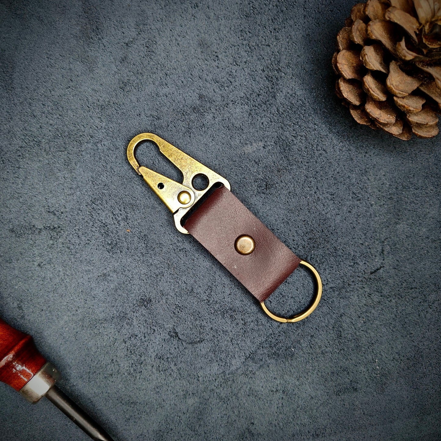 Maroon EDC Snap Hook Keychain
