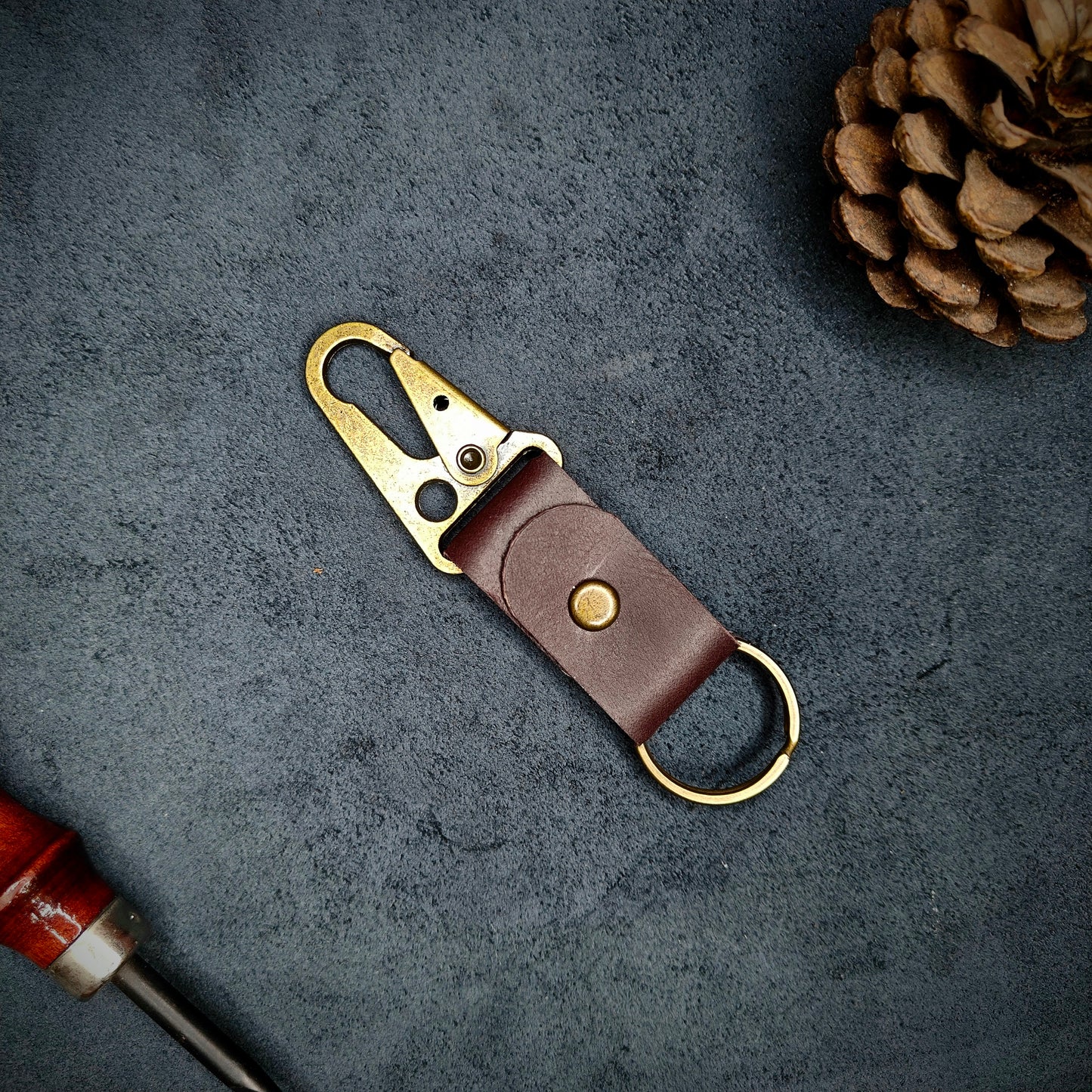 Maroon EDC Snap Hook Keychain