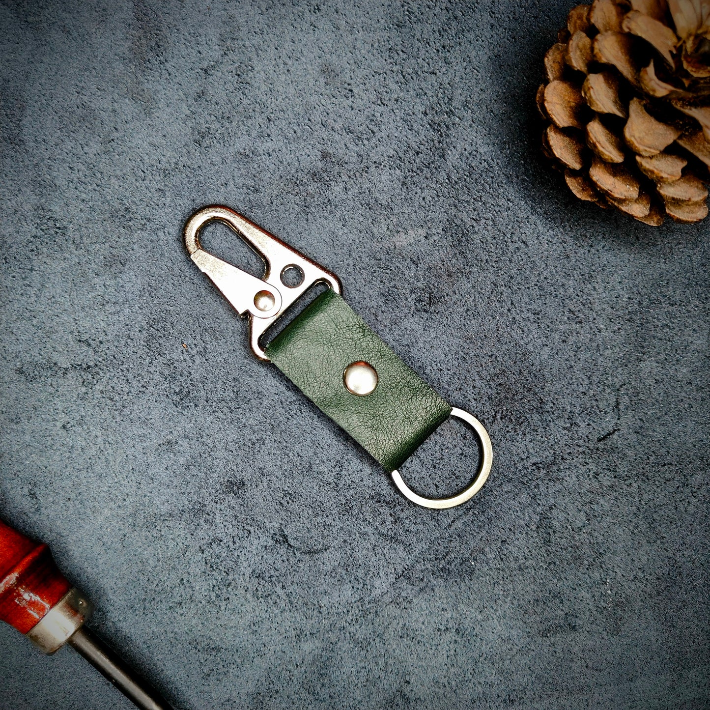 Olive Green EDC Snap Hook Keychain