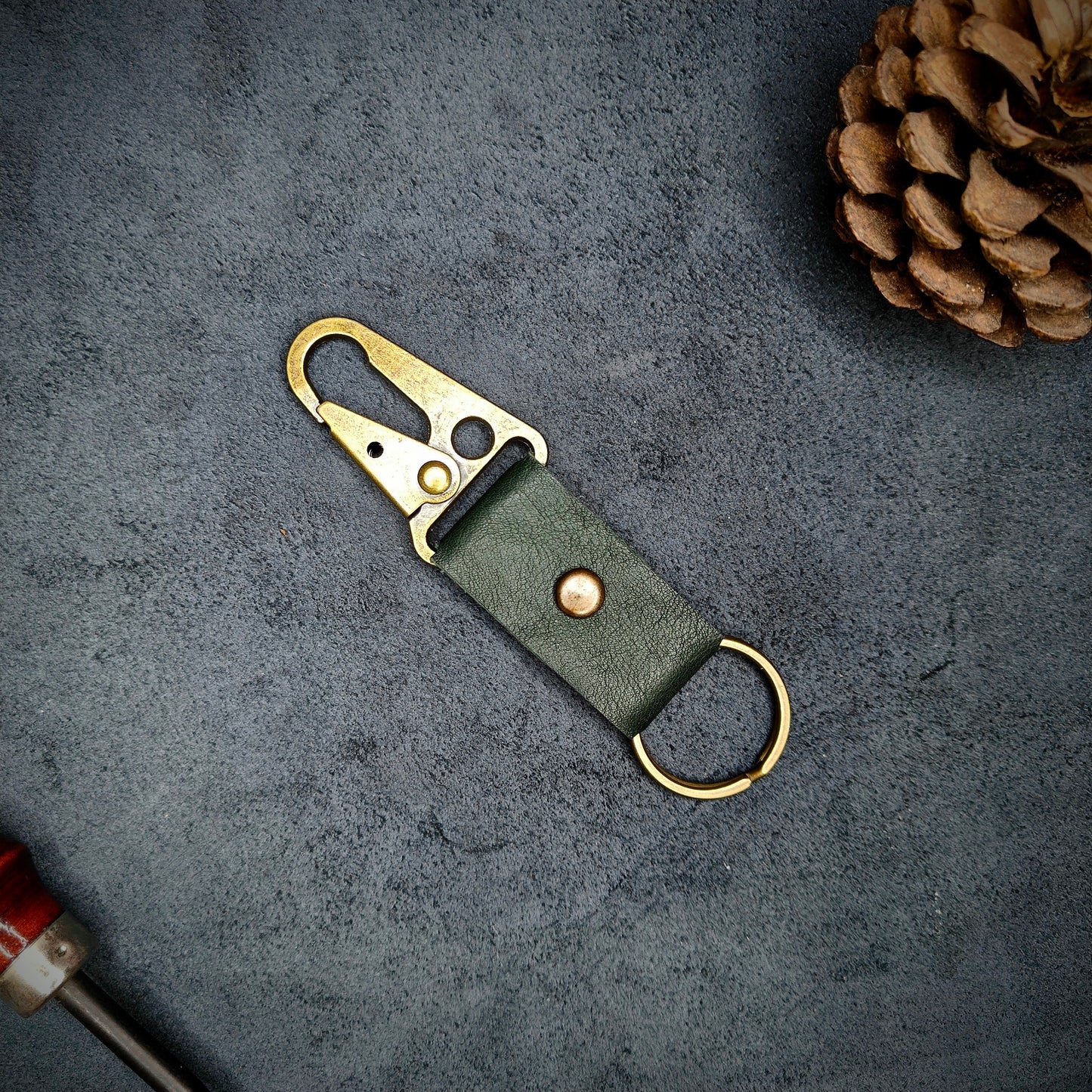 Olive Green EDC Snap Hook Keychain
