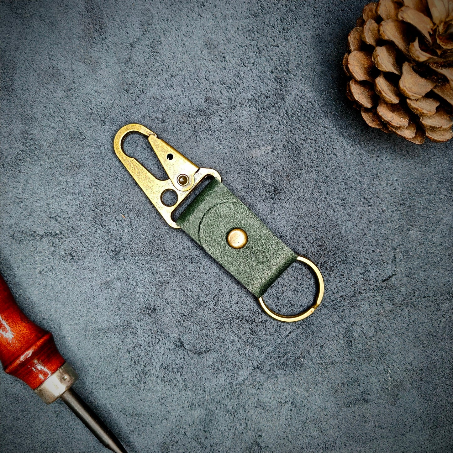 Olive Green EDC Snap Hook Keychain