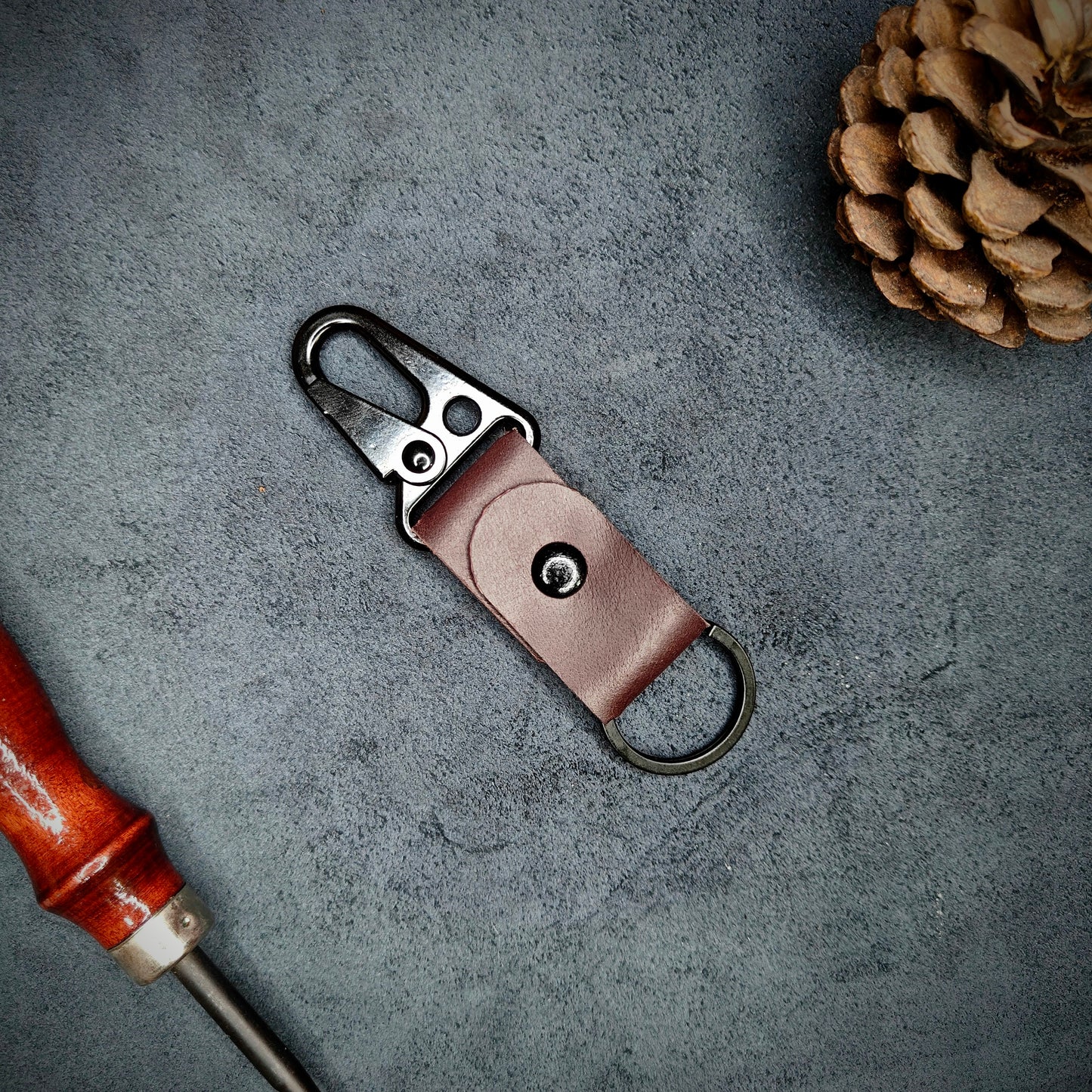 Maroon EDC Snap Hook Keychain