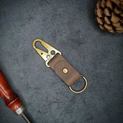Brown EDC Snap Hook Keychain