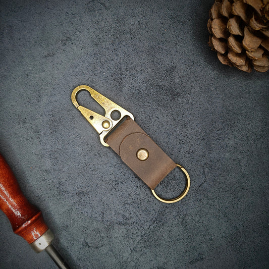 Brown EDC Snap Hook Keychain