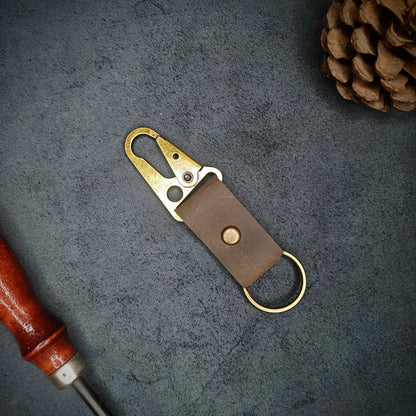Brown EDC Snap Hook Keychain
