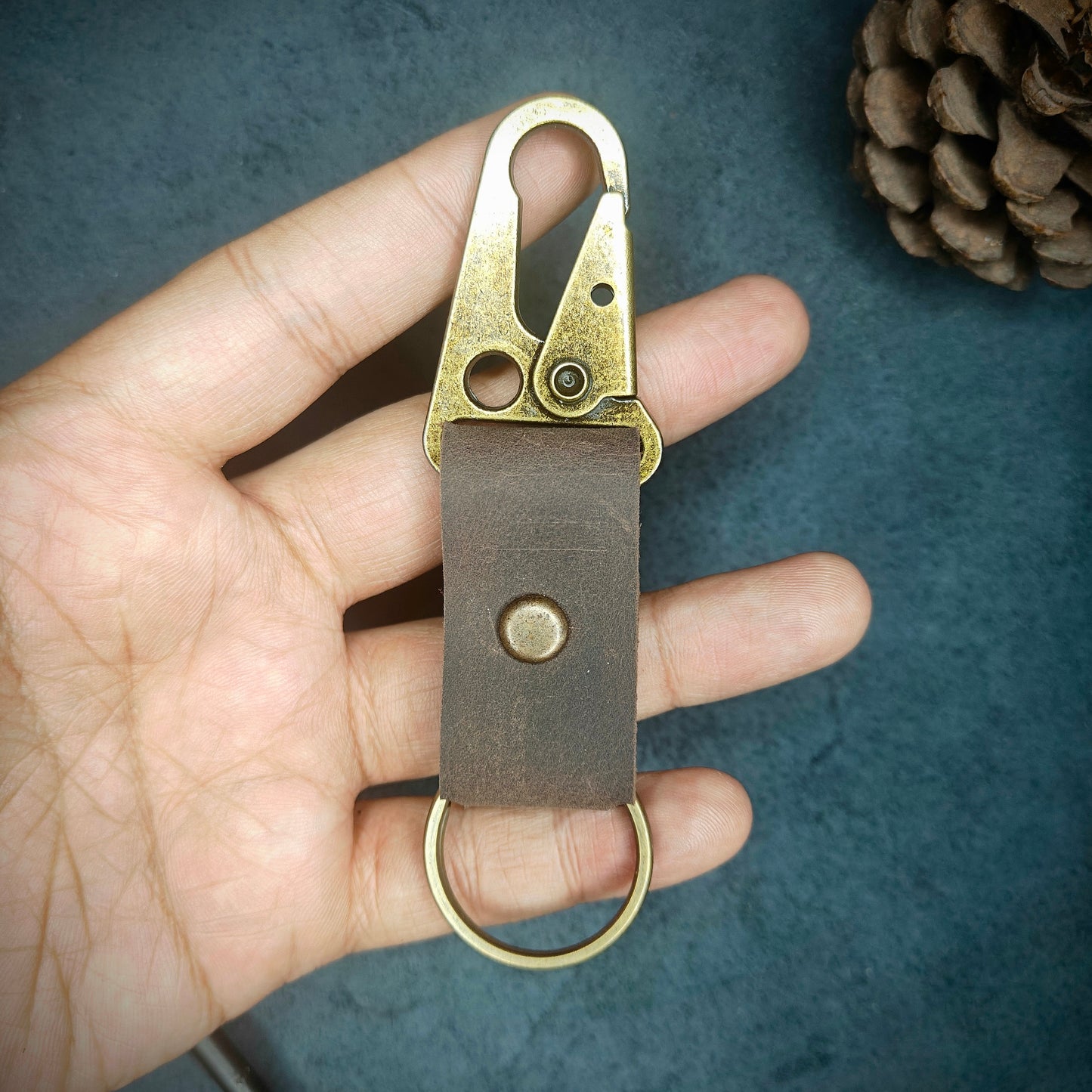 Brown EDC Snap Hook Keychain