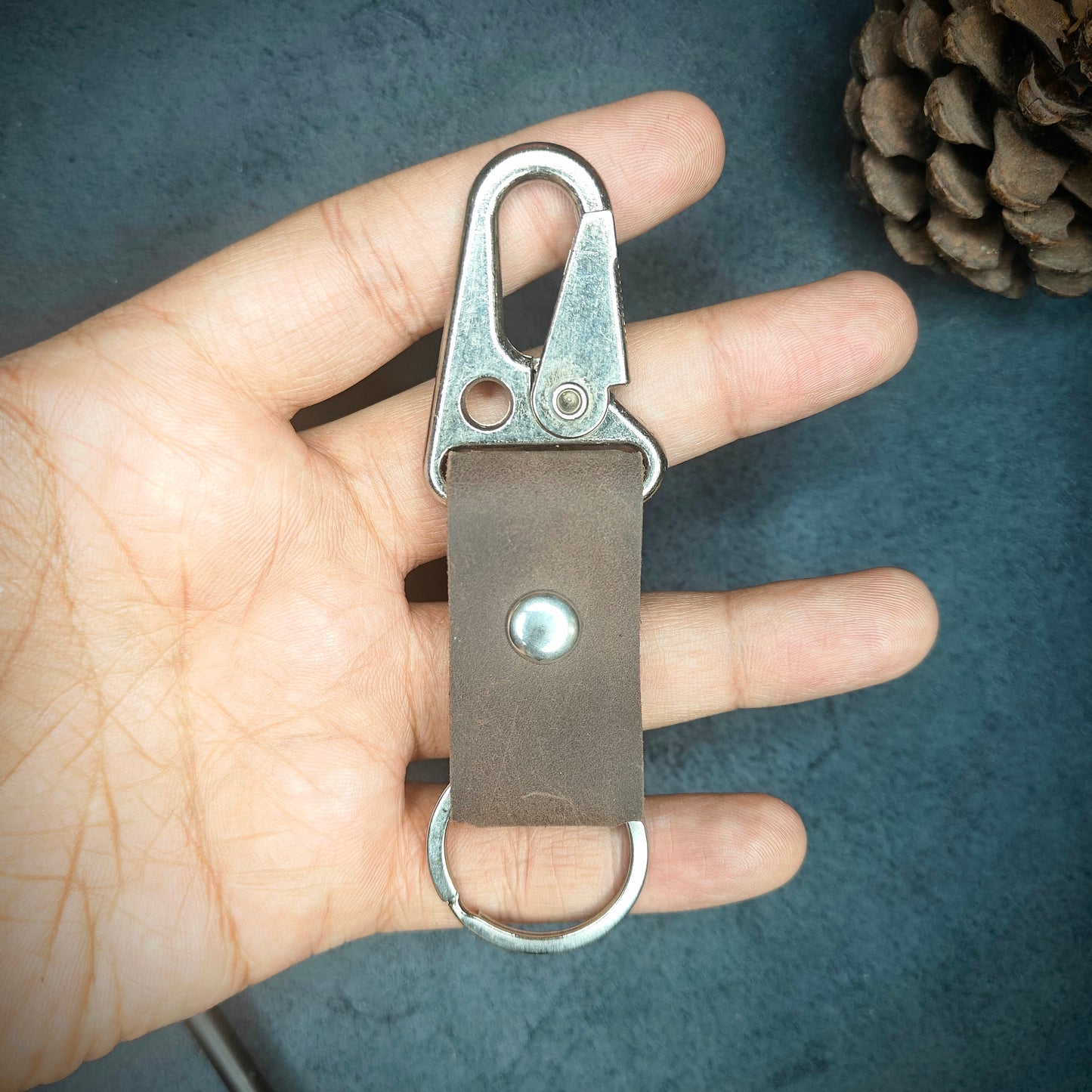 Brown EDC Snap Hook Keychain