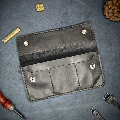 Black Handmade Leather Clutch