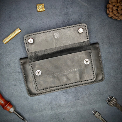 Black Handmade Leather Clutch