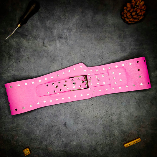 Pink Studded Designer Belt