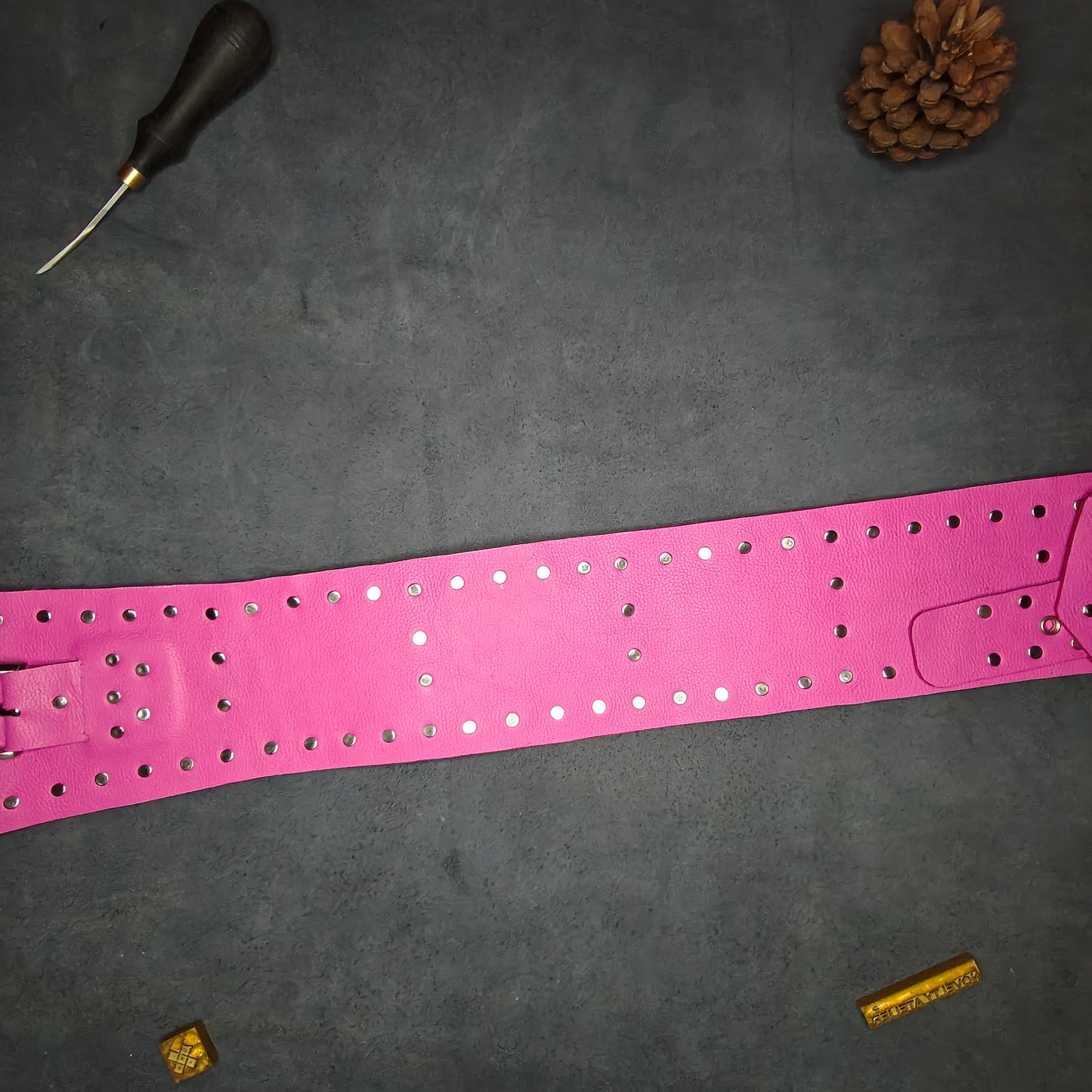 Pink Studded Designer Belt