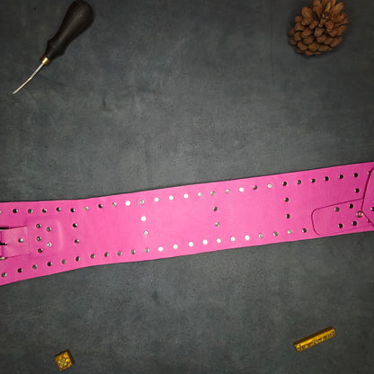 Pink Studded Designer Belt