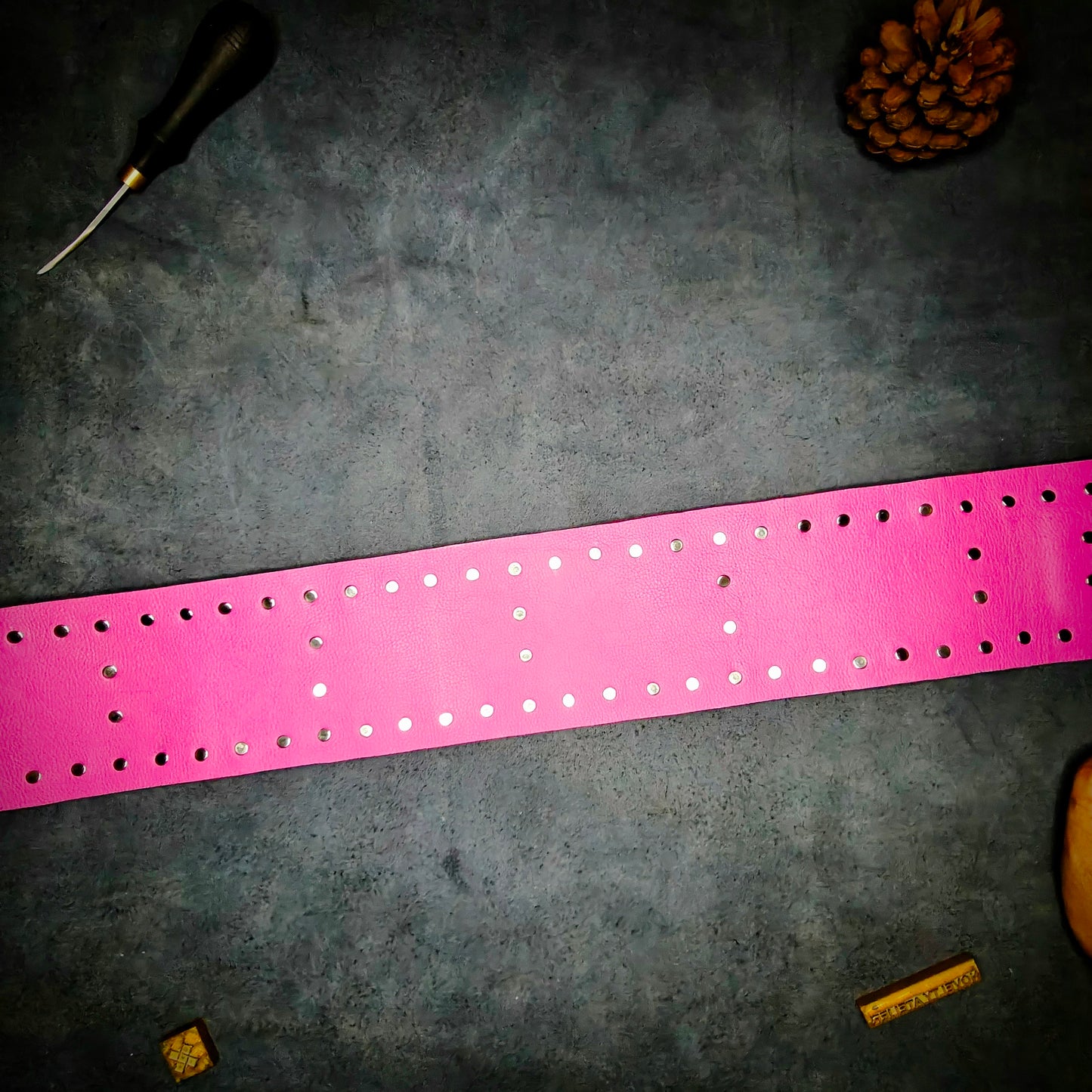 Pink Studded Designer Belt